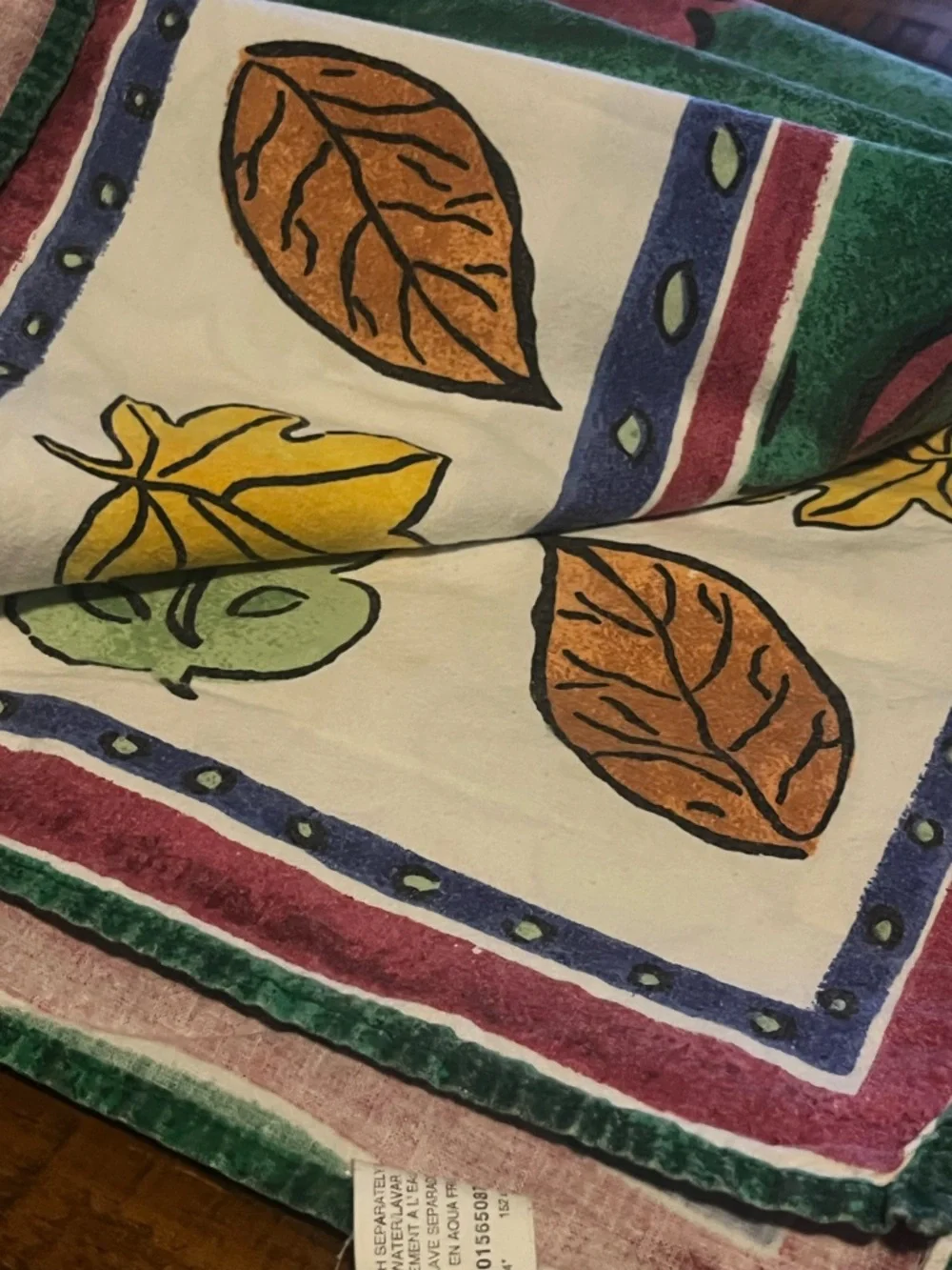 Pier 1 Imports Multicolor Autumn Leaf Tablecloth